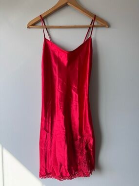 (M) La SENZA Red satin slip dress